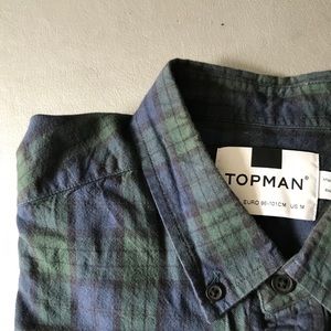 TOPMAN Plaid Short Sleeve Button-down M